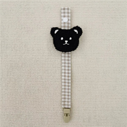 Adjustable bear pacifier clip, fits various clothing and baby gear