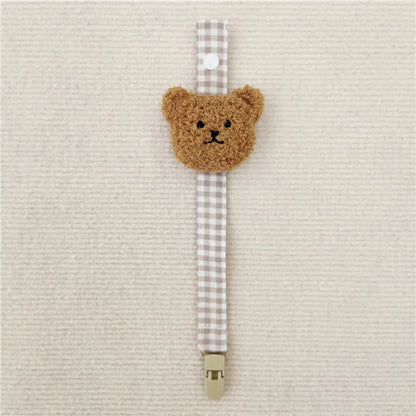 Stylish bear pacifier chain, designed for newborns and toddlers, easy to attach