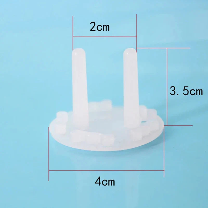 White ABS plastic bear design outlet covers, 10 pack, for effective kid protection and home safety.