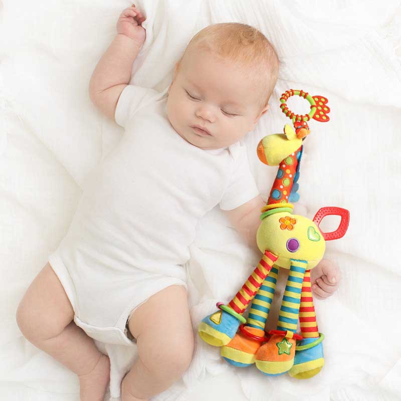 Baby Bed-bell Musical Crib Mobile with plush animals, sensory infant development toy for nursery decor