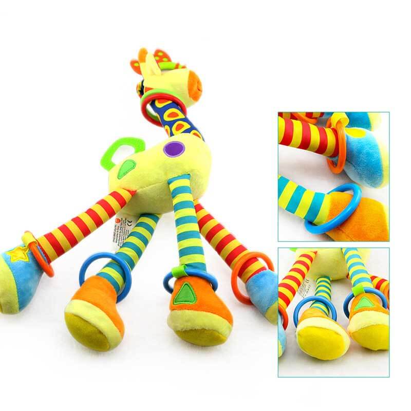 Developmental crib toy with plush animals and music, a sensory baby mobile for nursery gifting