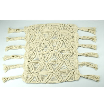 Handmade cream boho knitted baby blanket, ideal newborn photo prop and nursery decor item