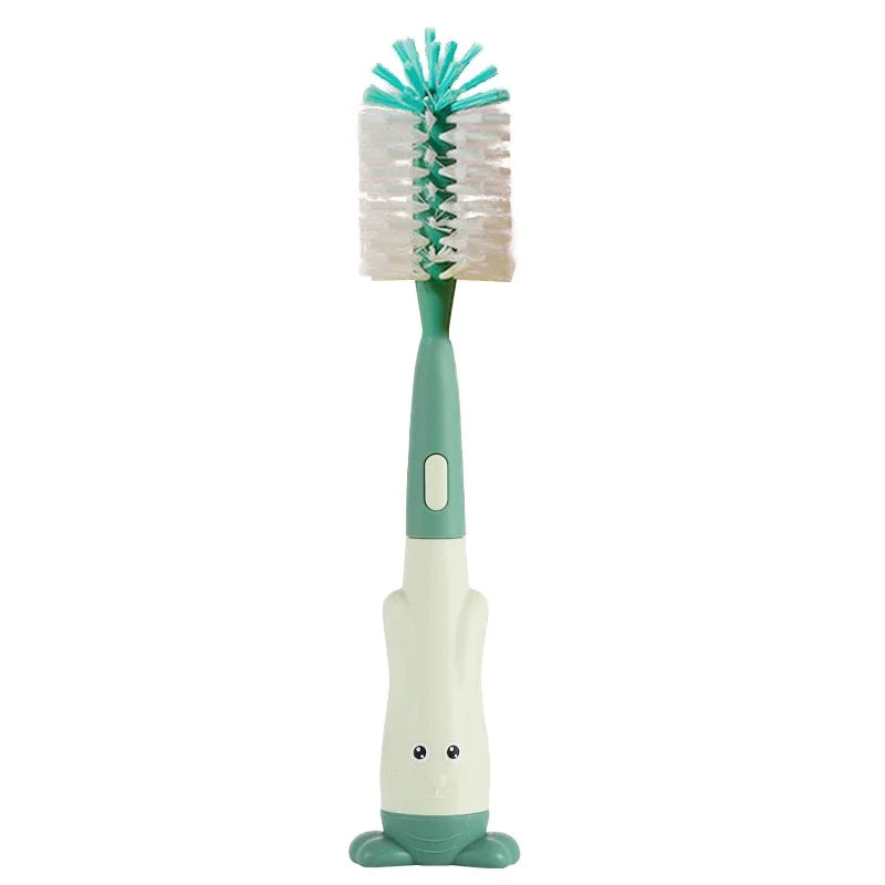 High-quality baby bottle and pacifier cleaning brush set featuring non-scratch silicone bristles