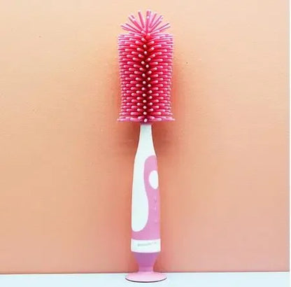 Compact baby bottle and pacifier brush set, perfect for home and travel, baby care essentials