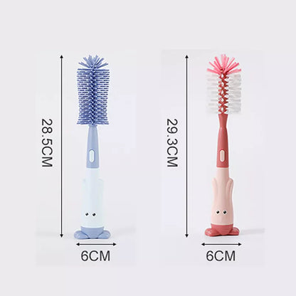 Infant feeding essentials: a baby bottle brush and tiny pacifier cleaner for thorough sanitation