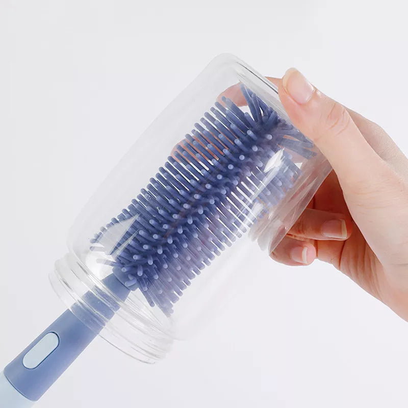 Stylish baby bottle brush and pacifier cleaner set, blending functionality with modern design