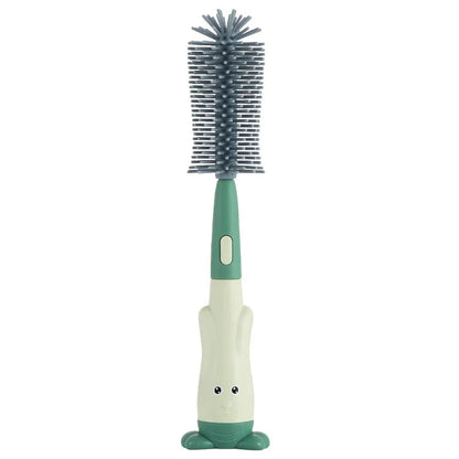 Baby bottle brush and pacifier cleaning set with stand, convenient drying and storage for nursery