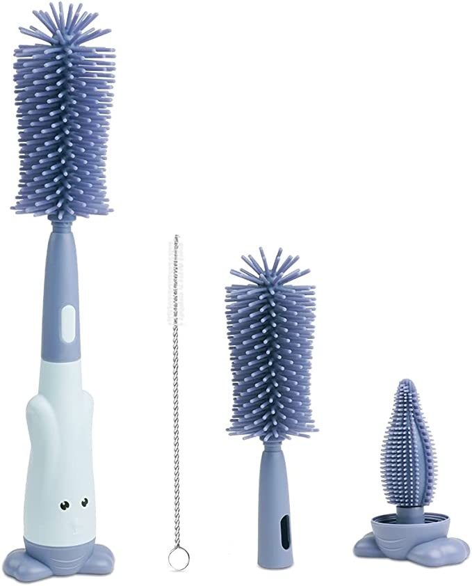Newborn essential bottle and teat cleaning brush set for thorough baby feeding accessories hygiene
