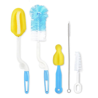 Baby bottle cleaning brush set with multiple nylon brushes for comprehensive hygiene