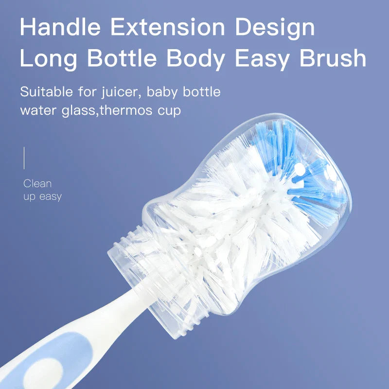 Nylon baby bottle brush featuring a convenient suction stand for easy drying and storage, kitchen cleaning tool