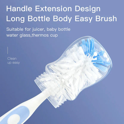 Nylon baby bottle brush featuring a convenient suction stand for easy drying and storage, kitchen cleaning tool