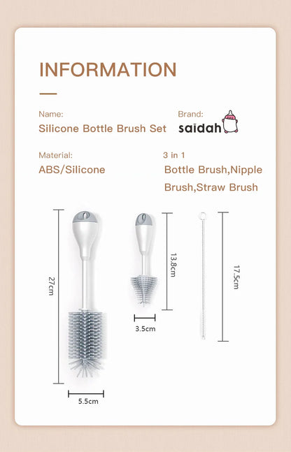 Detailed view of the 360° rotating mechanism on the baby bottle brush