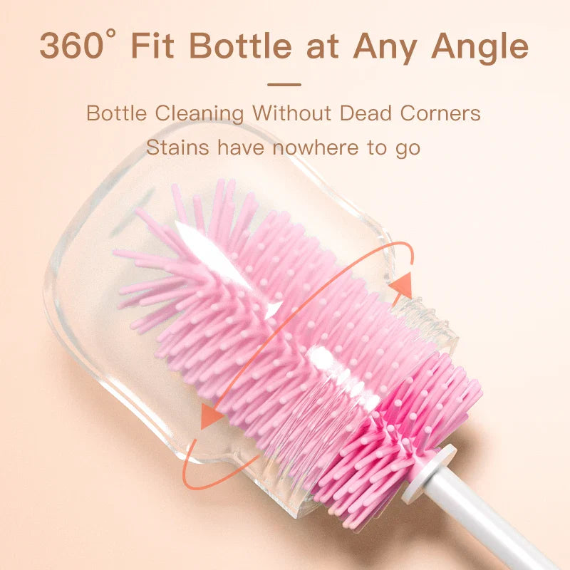 Baby bottle cleaning kit with versatile tools for all feeding accessory types
