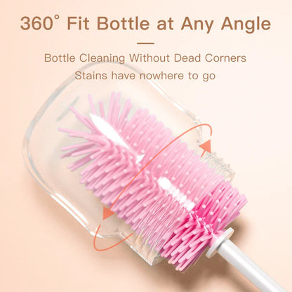 Baby bottle cleaning kit with versatile tools for all feeding accessory types