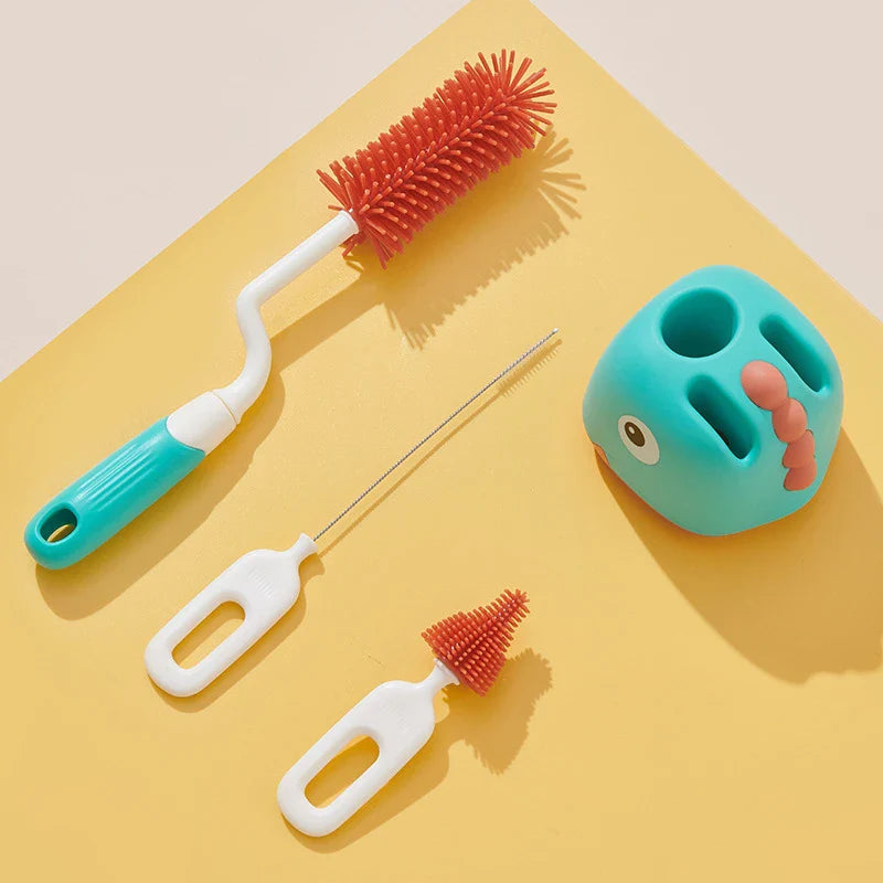 Comprehensive baby bottle and nipple brush cleaner with 360° spin for hard-to-reach areas.