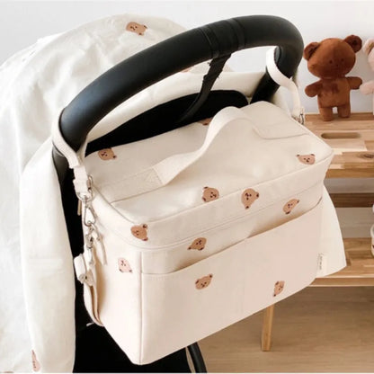 Insulated baby bottle bag for stroller, thermal cooler keeps milk fresh for baby travel.