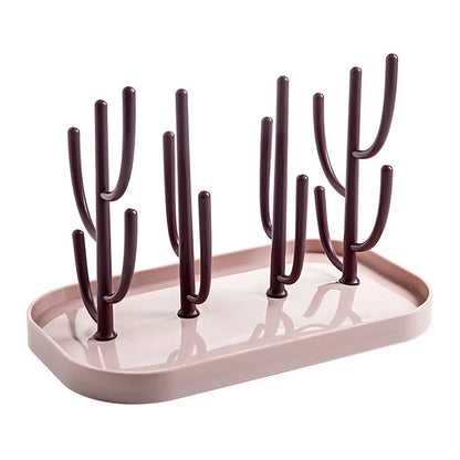 Portable baby bottle drying rack featuring a large capacity and a convenient removable water collection tray