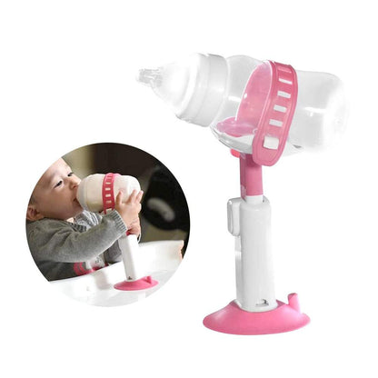 Infant feeding bottle holder, ergonomic design for hands-free nursing, promoting comfort and safety.