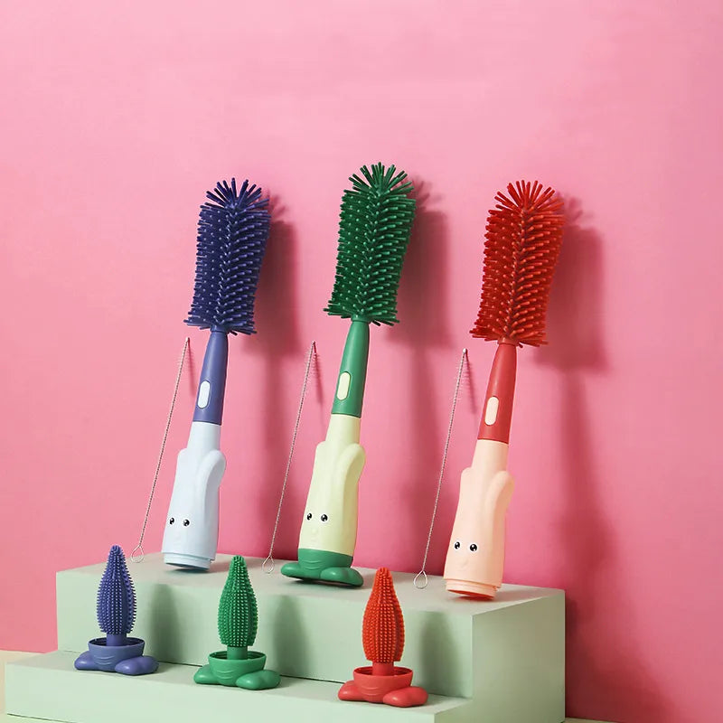 Baby Bottle & Nipple Cleaning Brush, silicone bottle cleaner for baby feeding hygiene