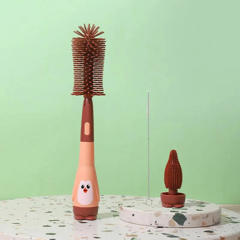 Premium quality silicone baby bottle brush, designed for effective nipple cleaning