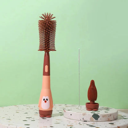 Premium quality silicone baby bottle brush, designed for effective nipple cleaning