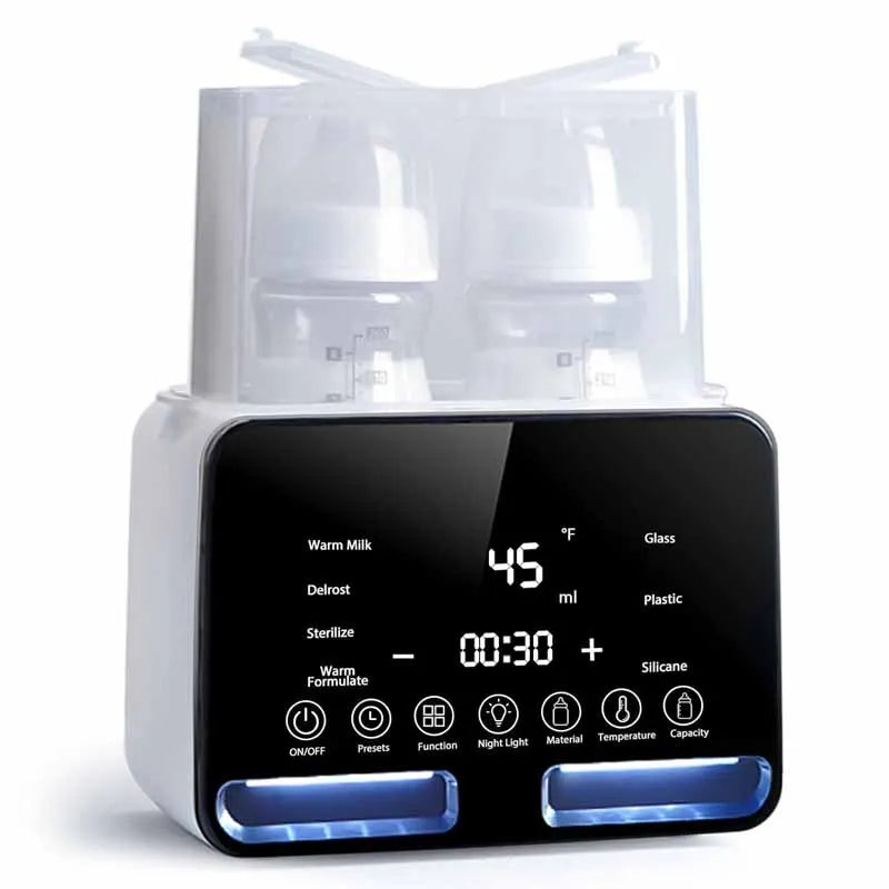 Baby bottle warmer sterilizer with digital display, accurate temperature control, and milk warming function for newborns