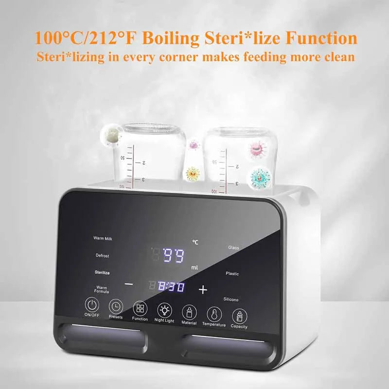 Nursery essentials: baby bottle warmer sterilizer with user-friendly accurate temperature control
