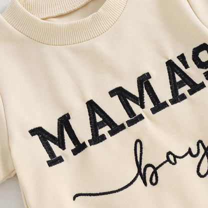 Cute baby boy summer outfit: Embroidered shirt with animal motif and matching shorts