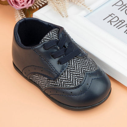 First walker baby boy shoes, genuine leather with eye-catching Aztec design, comfy and secure anti-slip sole.