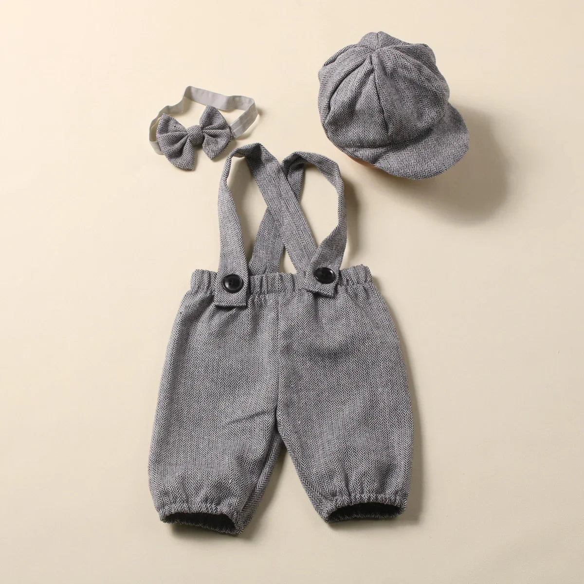 Gentleman baby boy outfit, perfect for newborn photography, polyester fabric design