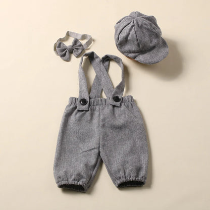 Gentleman baby boy outfit, perfect for newborn photography, polyester fabric design