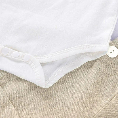 Fashionable baby boy gentleman romper made from soft, durable cotton blend, perfect for play or parties
