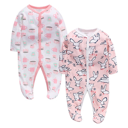 Blue long sleeve cotton romper for baby boys, designed for comfort and everyday infant wear