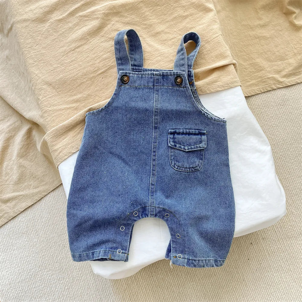 Baby boy's adjustable suspender trousers in a cute, loose fit for infants