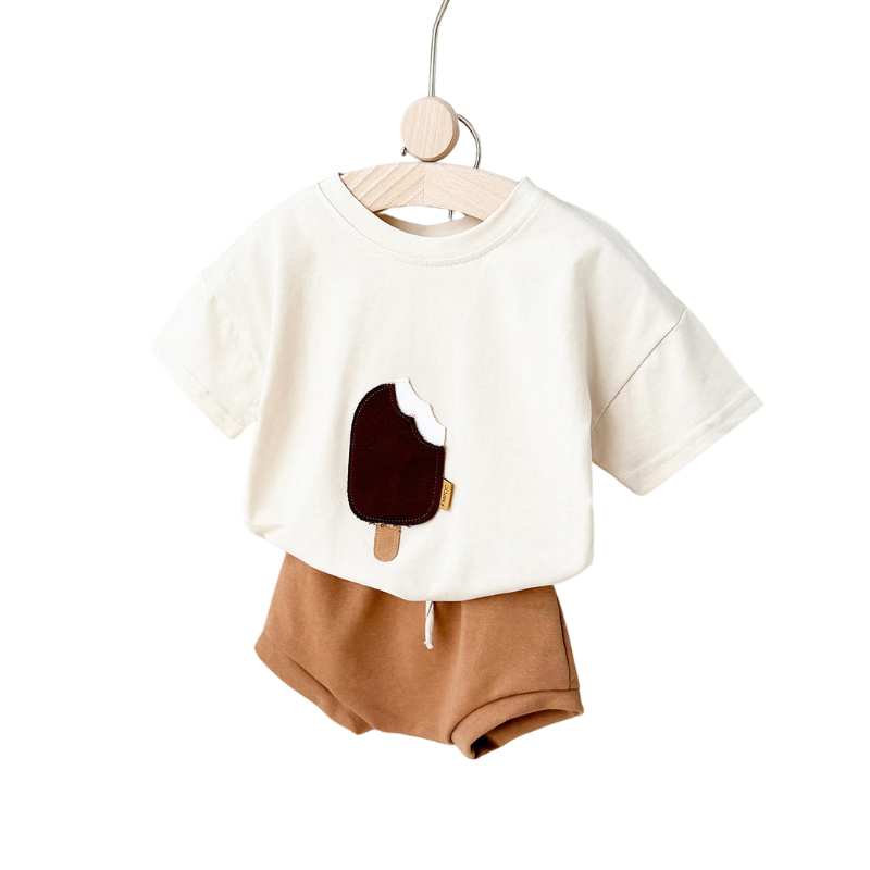 Summer two-piece outfit for baby boys, lightweight cotton blend for infant comfort and easy movement.