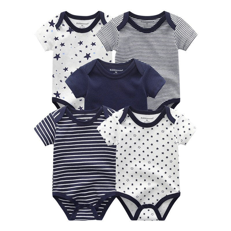 Plain grey cotton short sleeve onesie from the baby multipack, foundational infant clothing.