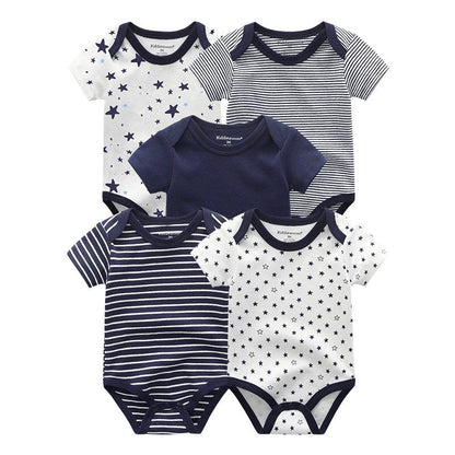 Plain grey cotton short sleeve onesie from the baby multipack, foundational infant clothing.