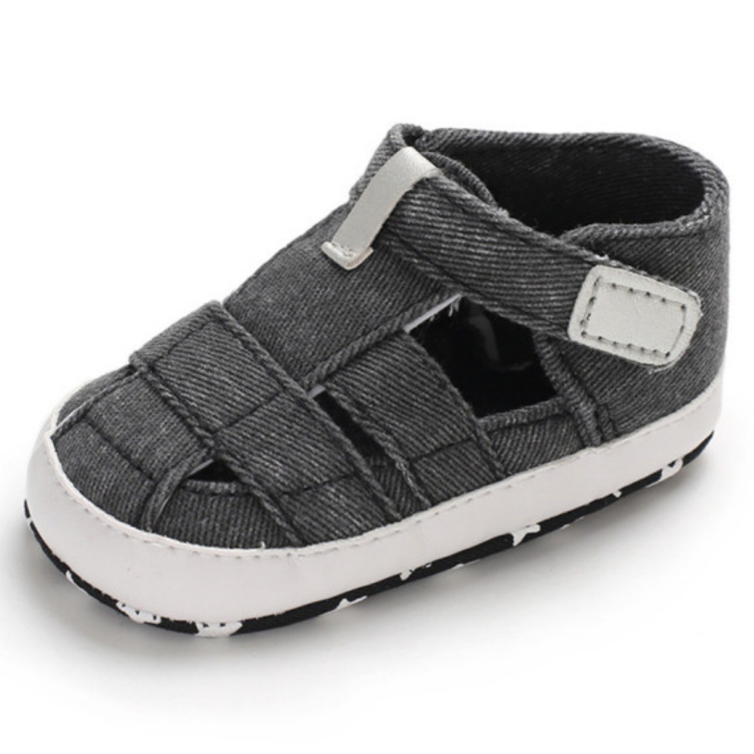 Infant boys' canvas first walker sandals, soft sole and anti-slip for safe steps