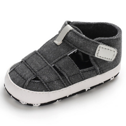 Infant boys' canvas first walker sandals, soft sole and anti-slip for safe steps