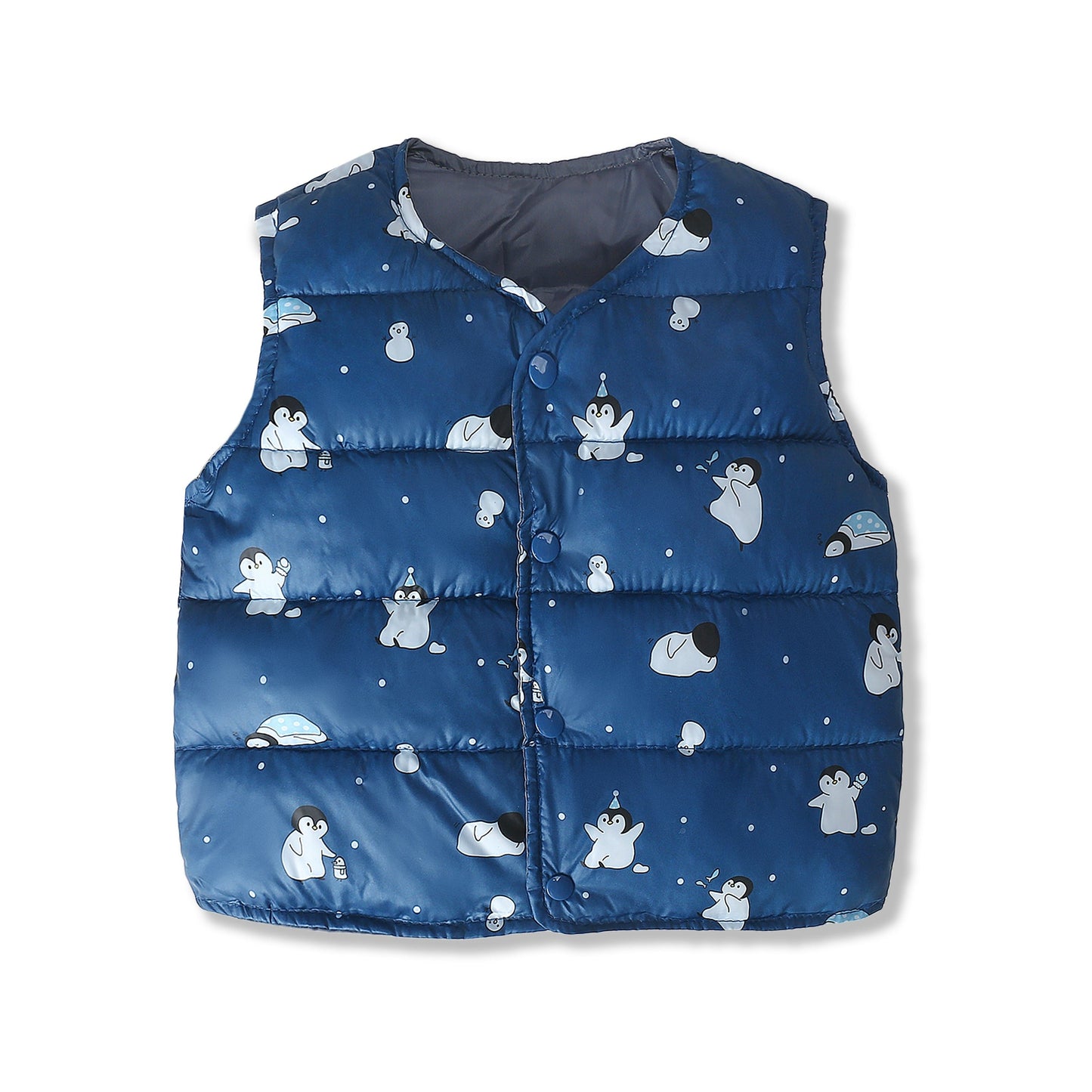 Toddler outerwear: baby boys girls elephant print winter vest, cozy cotton padded jacket for cold weather