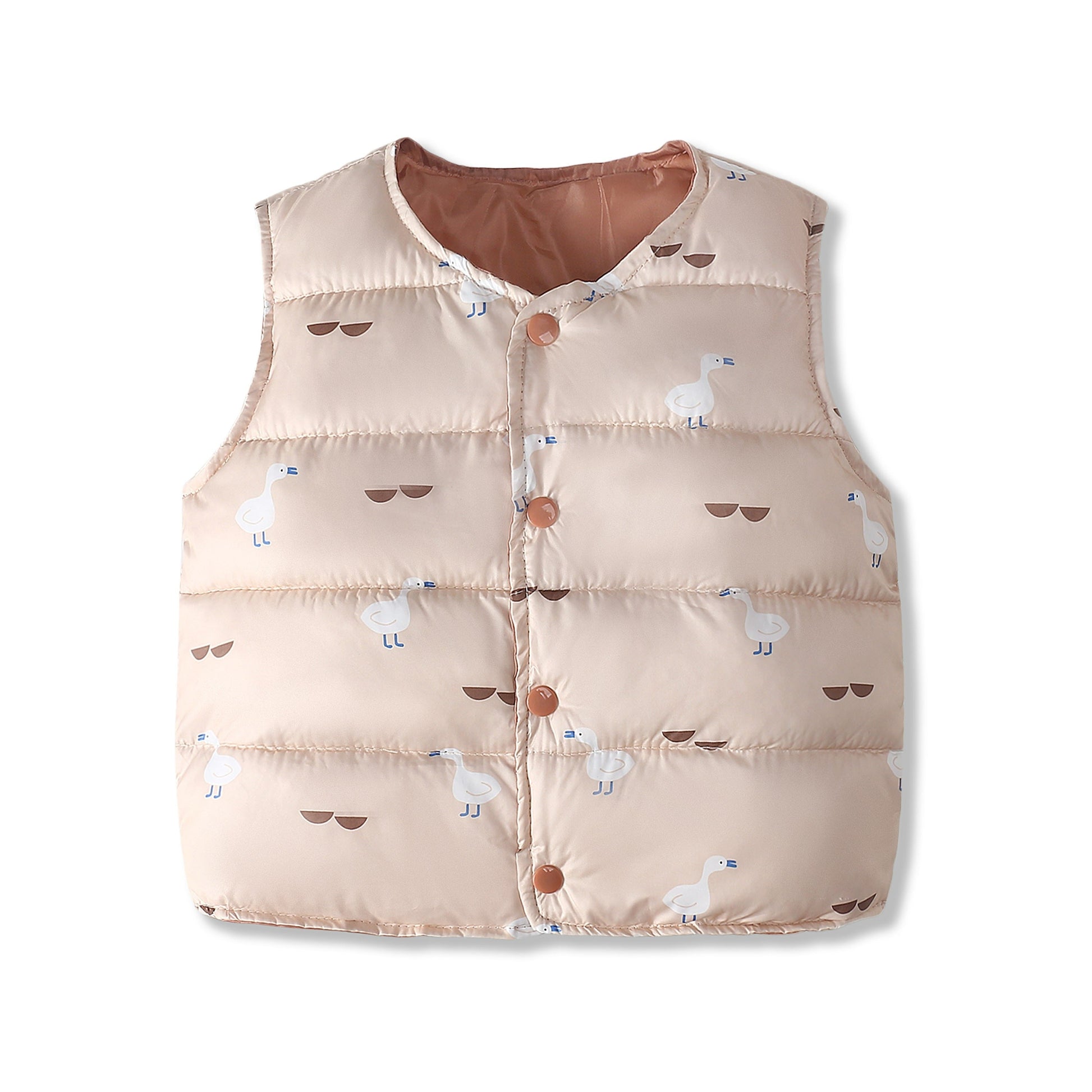 Baby vest with elephant design, comfortable cotton padded parka jacket for toddlers in autumn and winter
