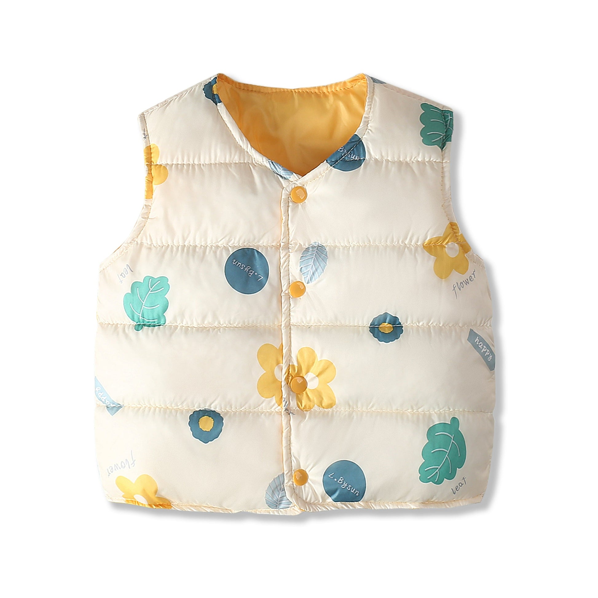 Warm baby clothes: unisex elephant print cotton padded vest, perfect winter parka jacket for little ones