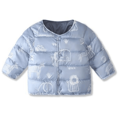 Baby boys & girls elephant winter parka jacket, warm cotton blend infant coat with cute elephant pattern