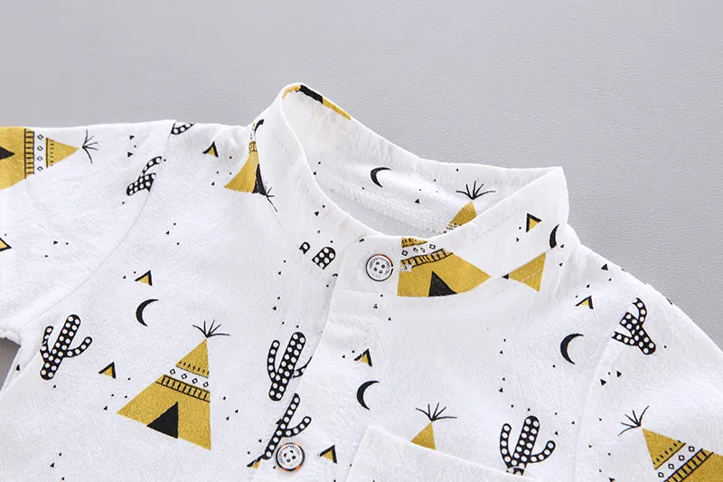 Baby boys girls summer wear: pyramid graphic t-shirt and matching short set