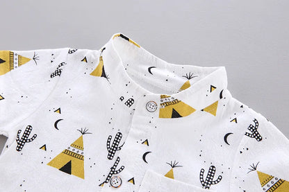Baby boys girls summer wear: pyramid graphic t-shirt and matching short set