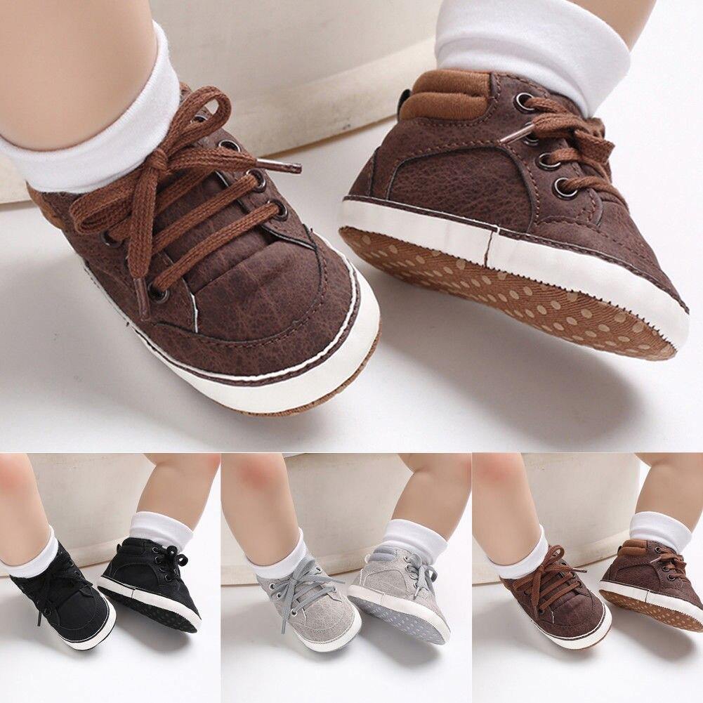 Infant canvas shoes with soft sole, anti-slip and breathable for young babies