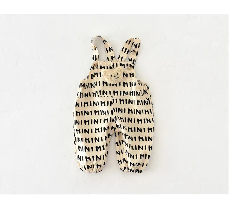 Baby fashion striped romper, versatile grey and white jumpsuit for boys and girls