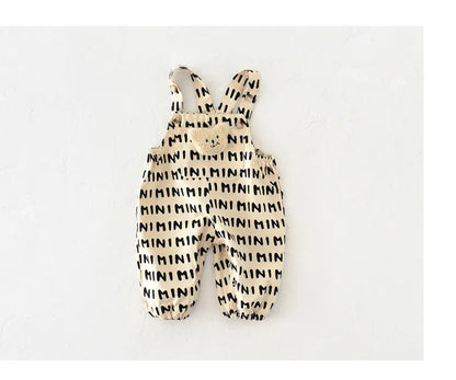 Baby fashion striped romper, versatile grey and white jumpsuit for boys and girls