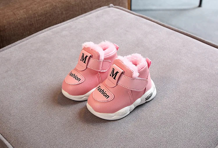 Toddler first walker shoes, winter warm, suitable for baby boys and girls