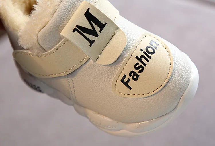 Soft sole baby footwear, winter warm sneakers for infants learning to walk